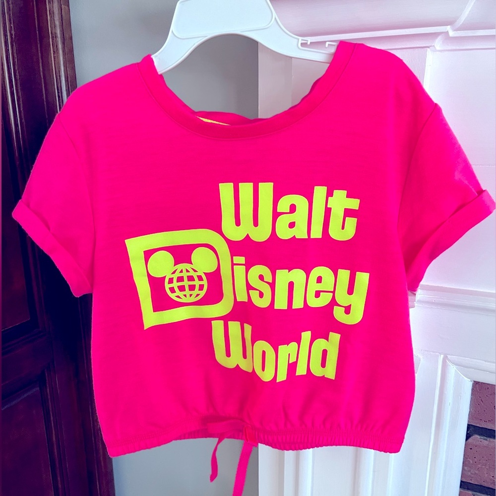 DISNEYWORLD Hot Pink Crop Tee - Picture 3 of 5